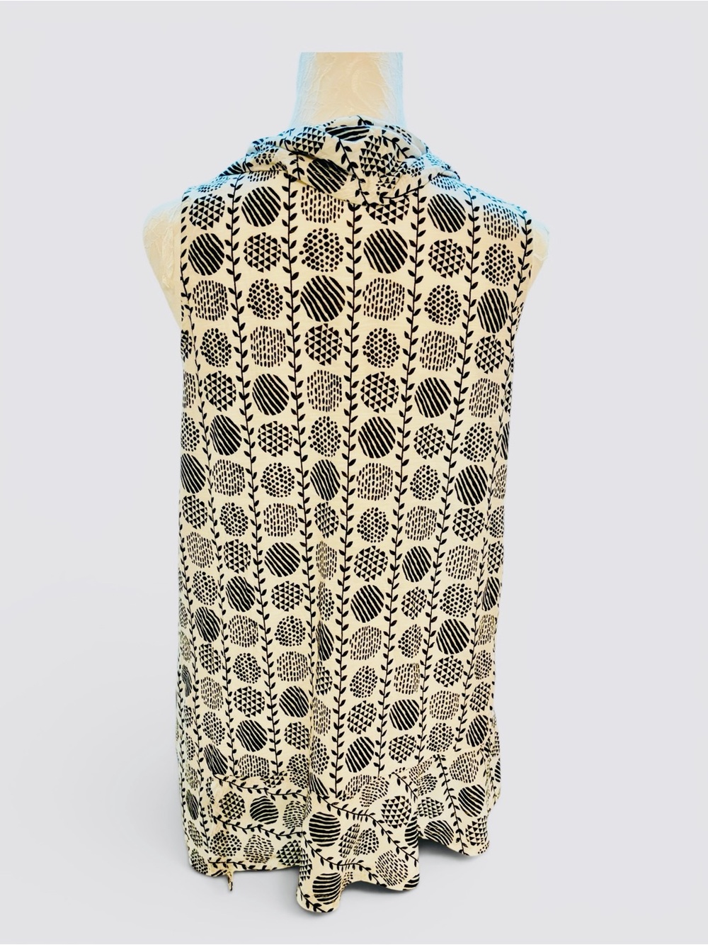 Tango Mango Sleeveless Black White Tunic Top M Resort Travel Coastal - Picture 4 of 10